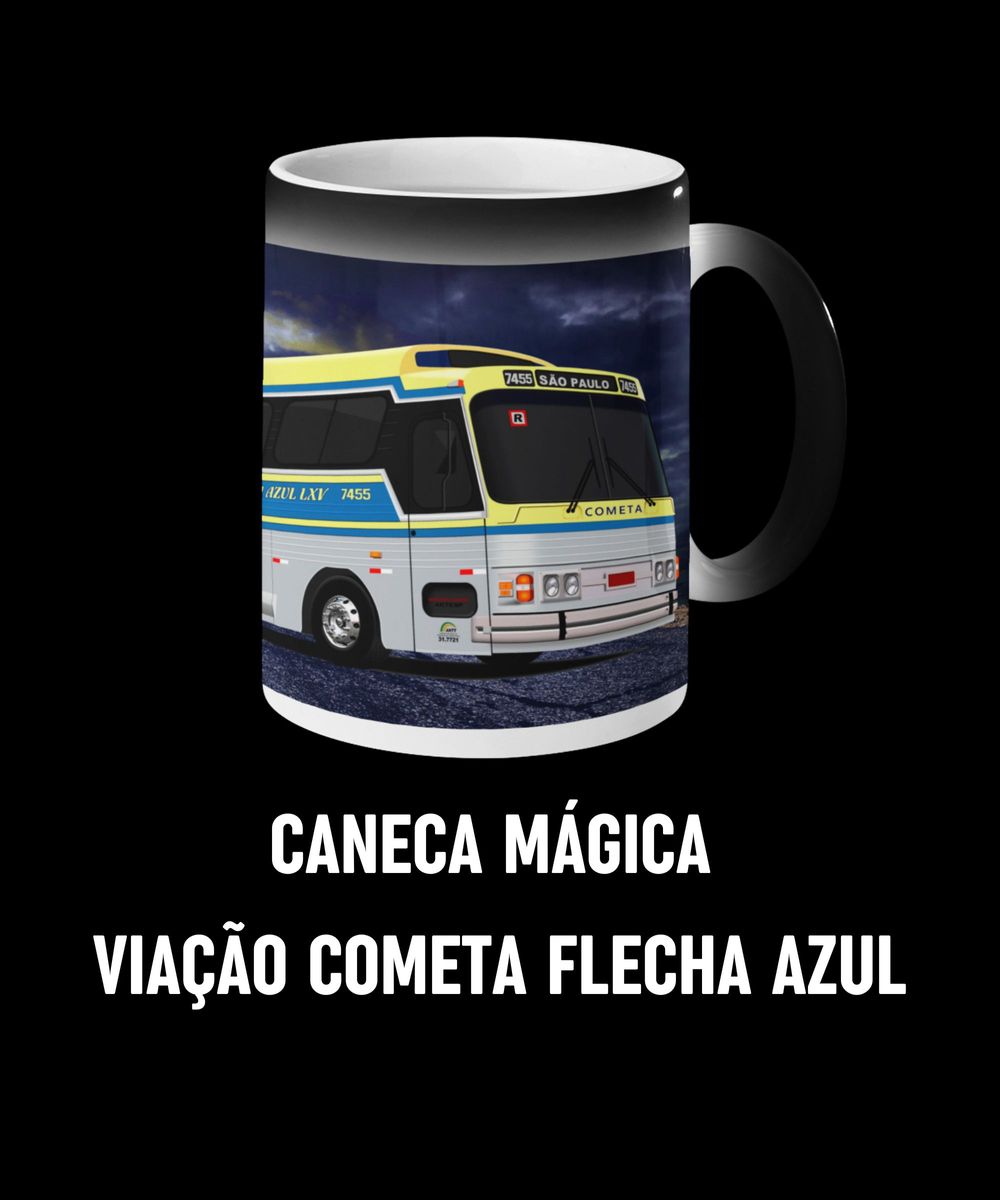 Nome do produto: CANECA MÁGICA ÔNIBUS COMETA CMA FLECHA AZUL 