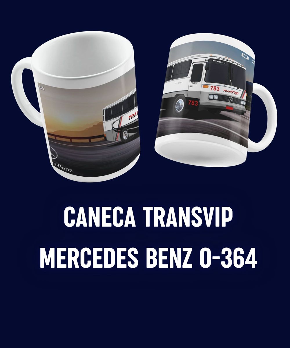 Nome do produto: CANECA ÔNIBUS TRANSVIP MERCEDES BENZ O-364