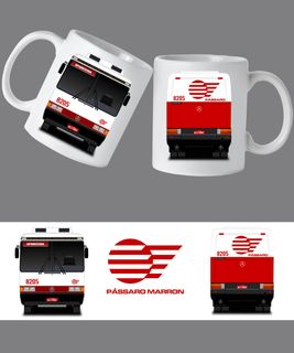 Nome do produtoCaneca Ônibus Pássaro Marron para Motorista de Ônibus - Presente Exclusivo 