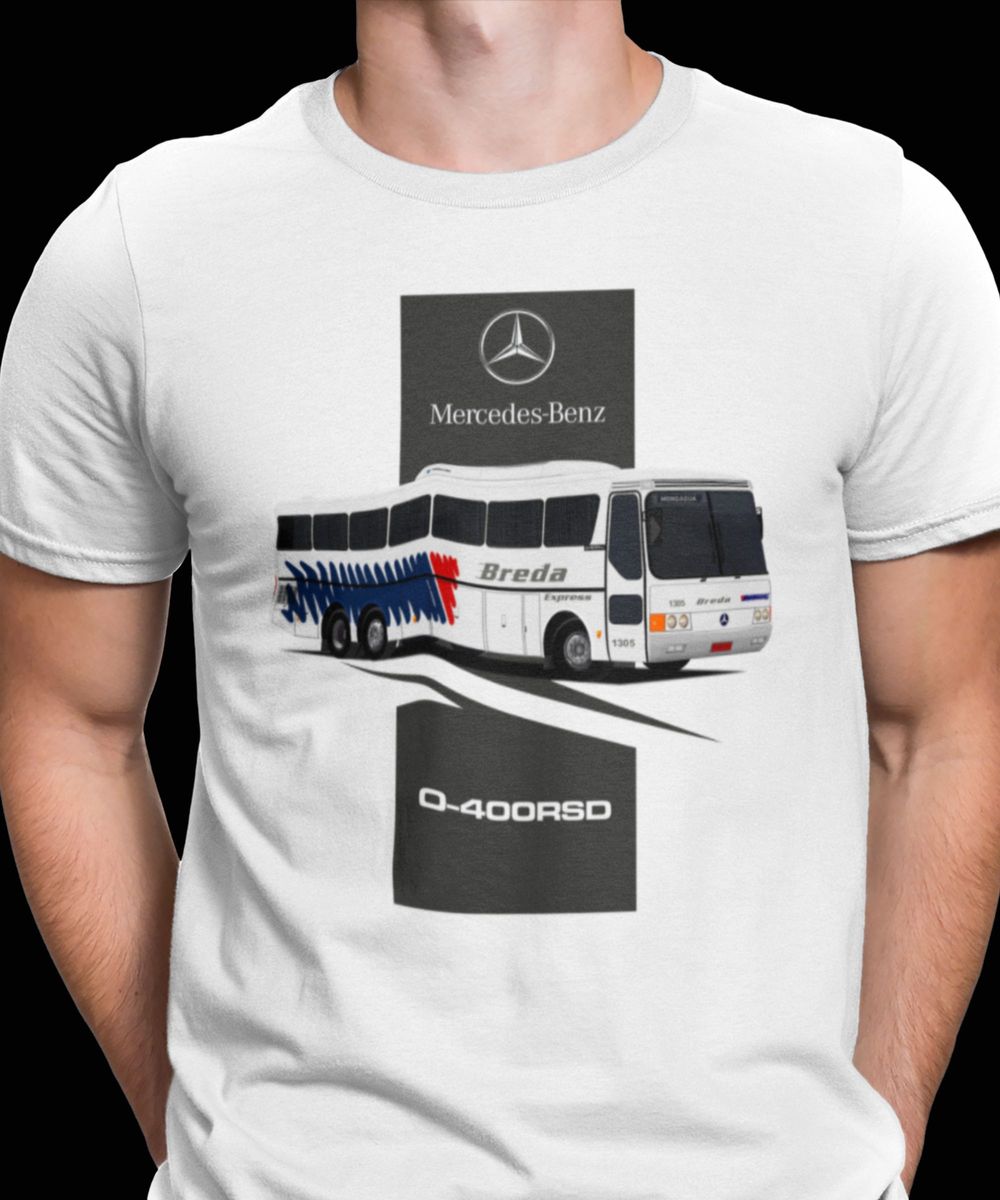 Nome do produto: CAMISETA ÔNIBUS BREDA ANOS 2000 (MONOBLOCO MERCEDES BENZ O-400RSD)