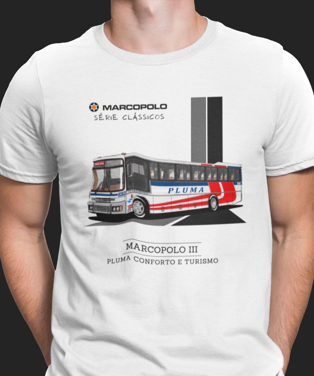 Nome do produto: CAMISETA ÔNIBUS PLUMA MARCOPOLO III 