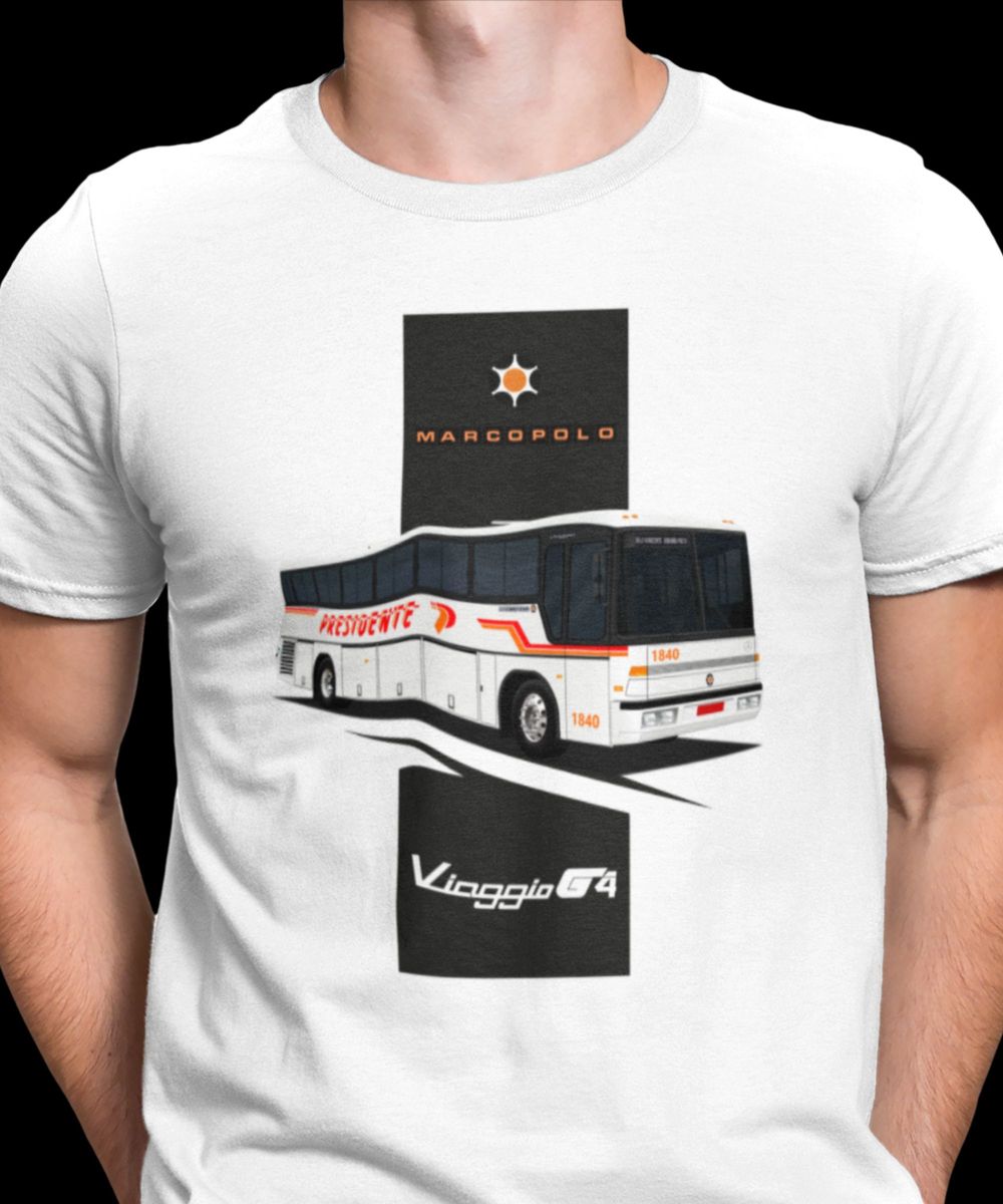 Nome do produto: CAMISETA ÔNIBUS VIAÇÃO PRESIDENTE MARCOPOLO G4