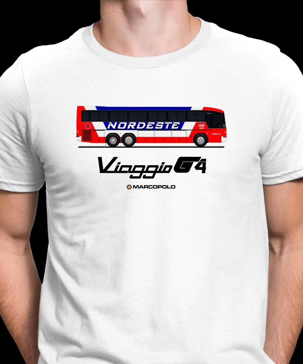 Nome do produto: CAMISETA DESENHO ÔNIBUS EXPRESSO NORDESTE MARCOPOLO G4