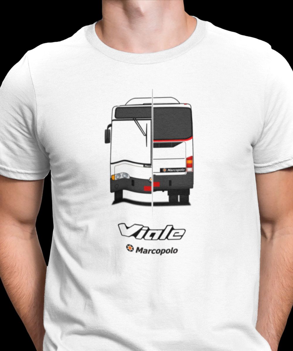 Nome do produto: CAMISETA ÔNIBUS MARCOPOLO VIALE SÉRIE TRAÇOS