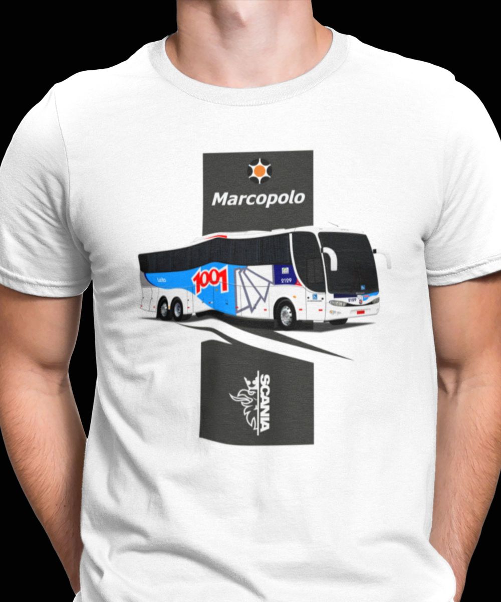 Nome do produto: CAMISETA AUTO VIAÇÃO 1001 LEITO MARCOPOLO G6