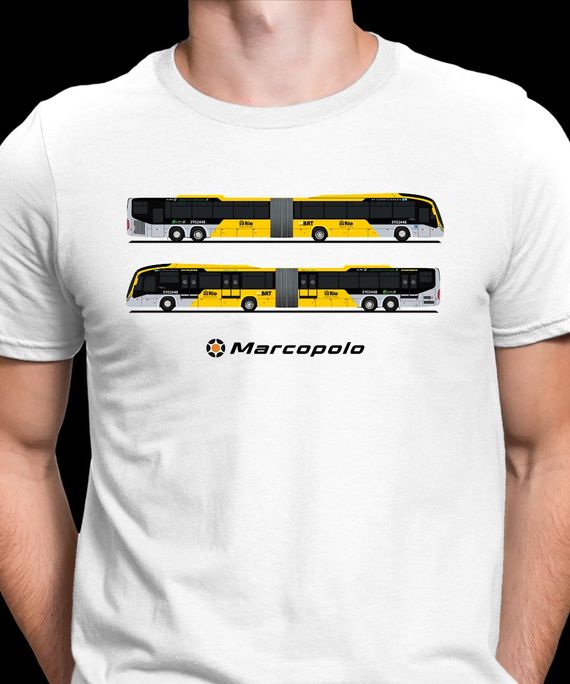 CAMISETA DESENHO ÔNIBUS BRT RIO DE JANEIRO  MARCOPOLO VIALE 