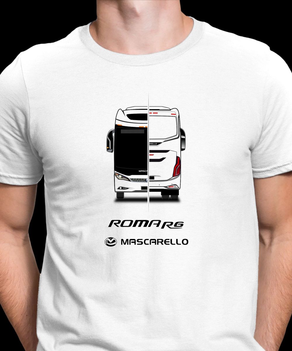 Nome do produto: CAMISETA ÔNIBUS MASCARELLO ROMA R6 SÉRIE TRAÇOS