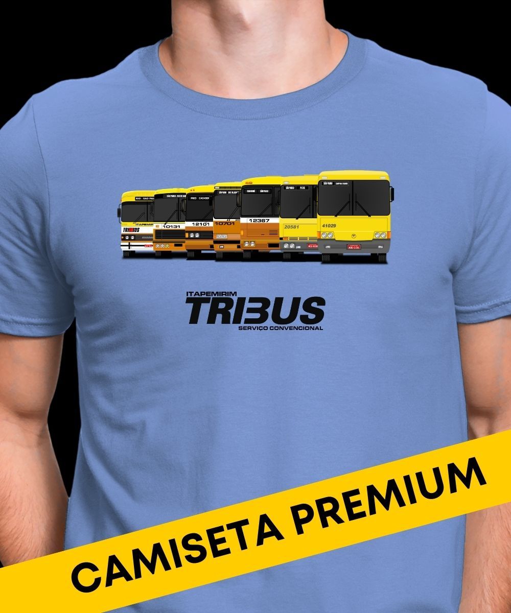 Nome do produto: CAMISETA VIAÇÃO ITAPEMIRIM EVOLUÇÃO SERVIÇO TRIBUS MALHA PREMIUM