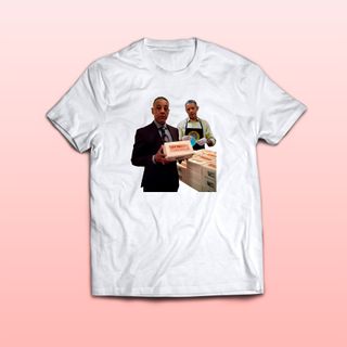 Camiseta Los Pollos Hermanos Family Com Gus Fring e Barack Obama