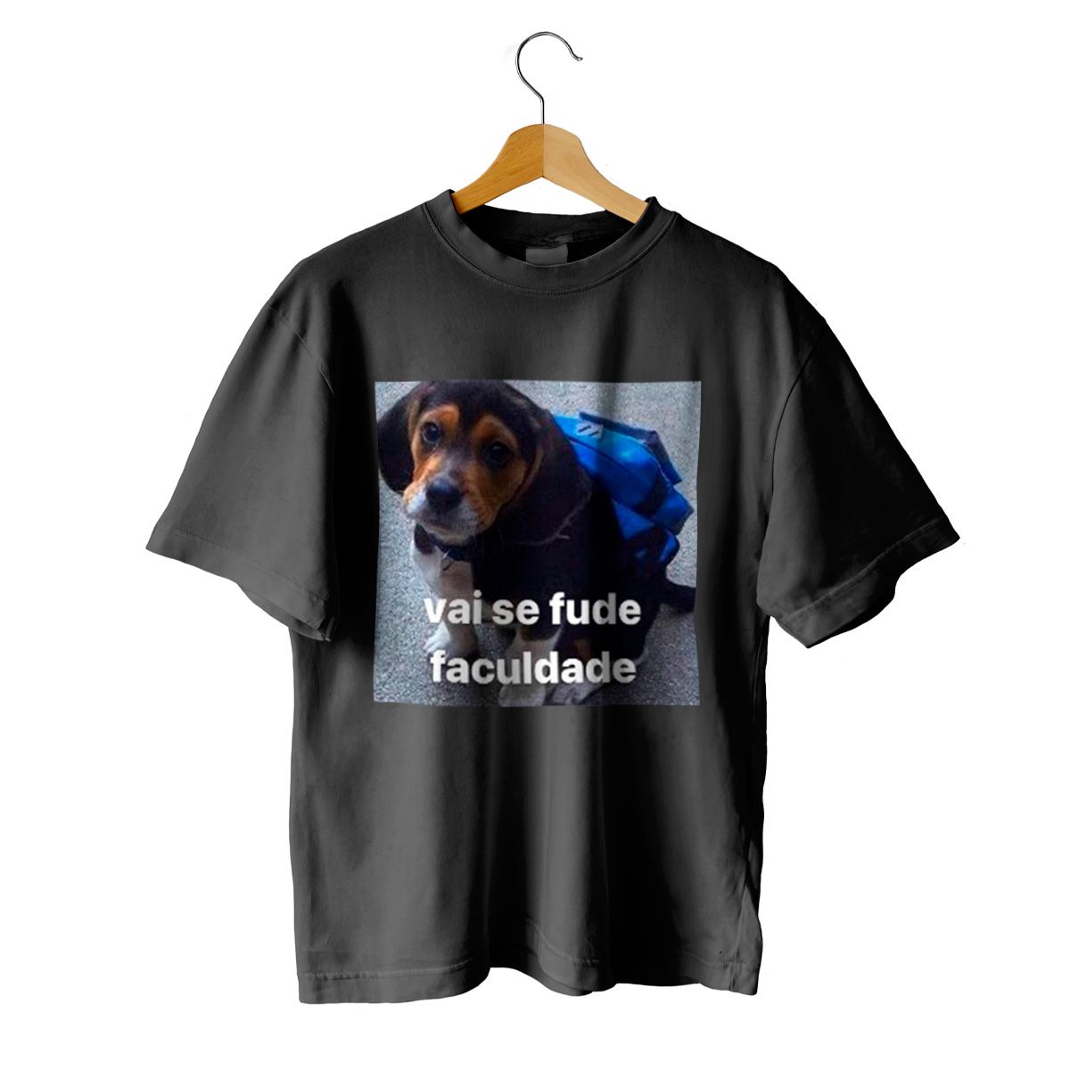 Nome do produto: Camiseta Cachorro Vai Se Fuder Faculdade