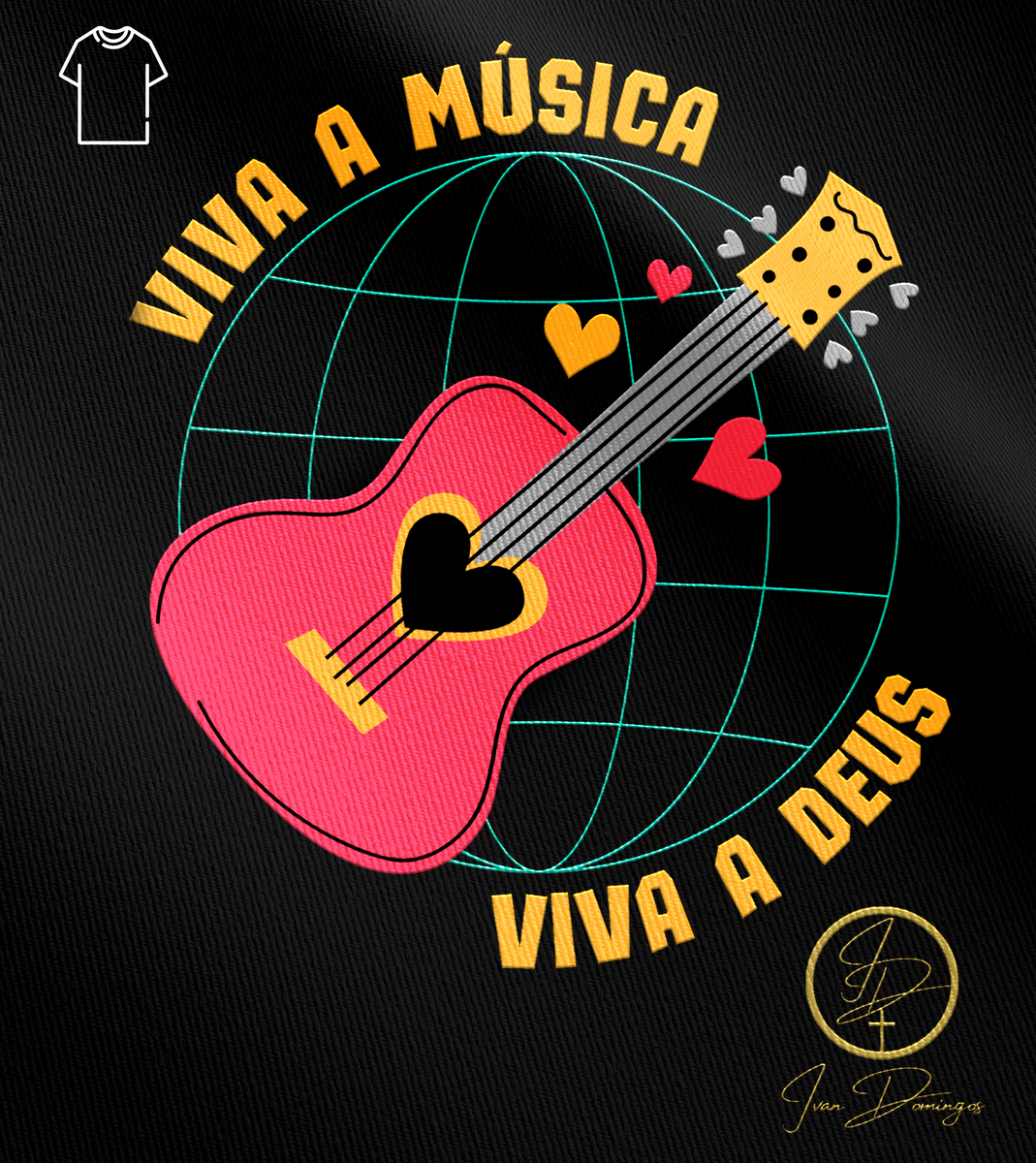 Nome do produto: Camiseta Masculina Ivan Domingos - Viva a música