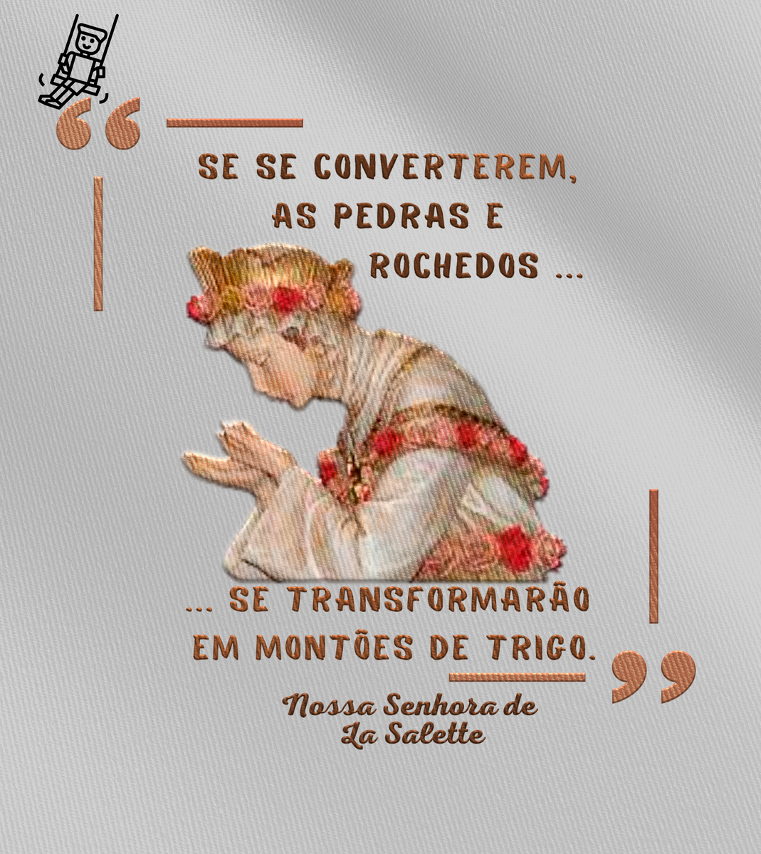 Nome do produto: Camiseta Infantil Cris Margaridi - Nossa Senhora de La Salette