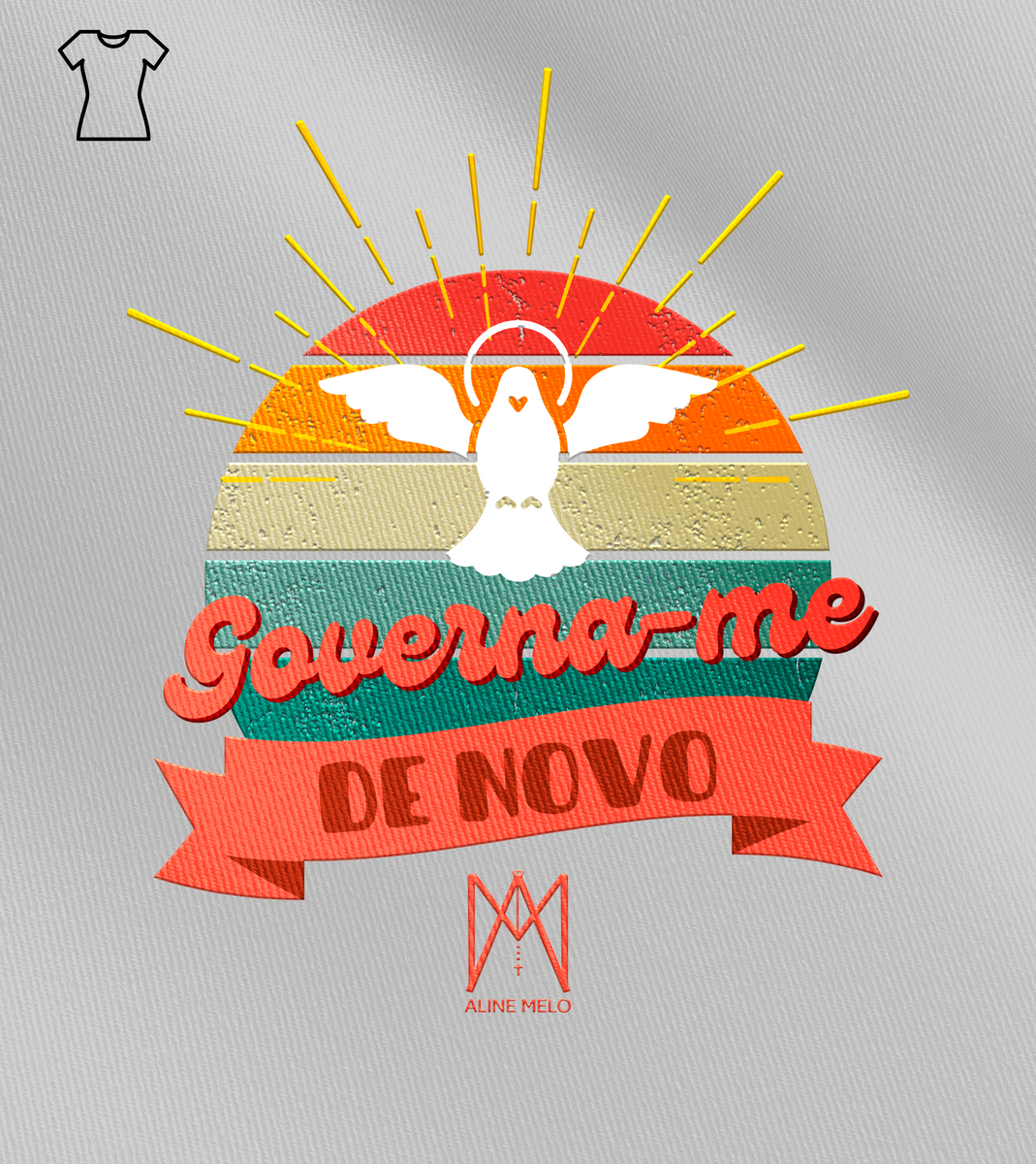 Nome do produto: Camiseta Feminina Aline Melo - Governa-me de Novo