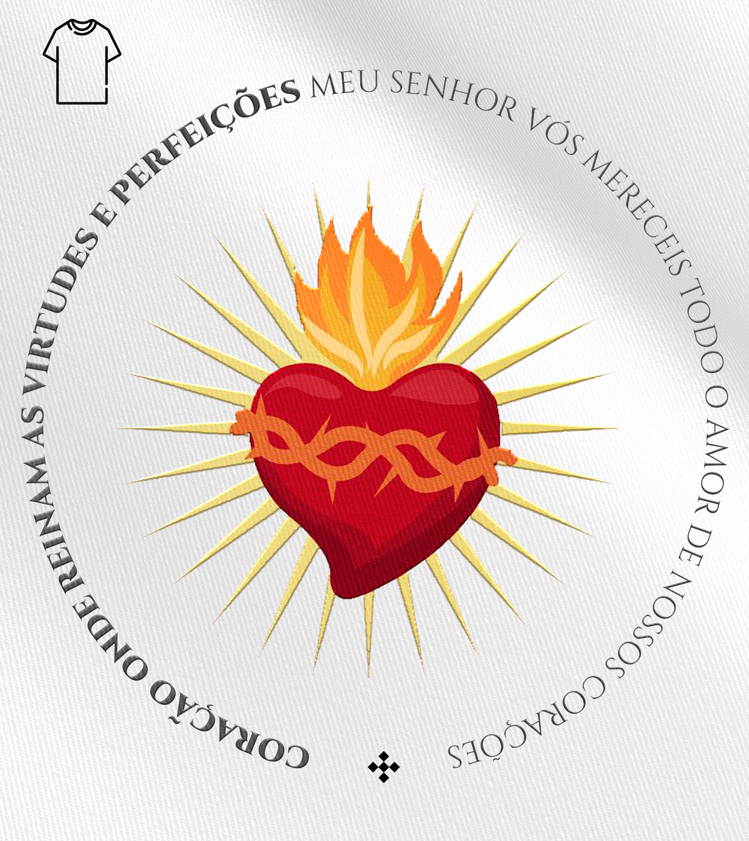 Nome do produto: Camiseta Masculina Ministério Pietah - Coração Sagrado