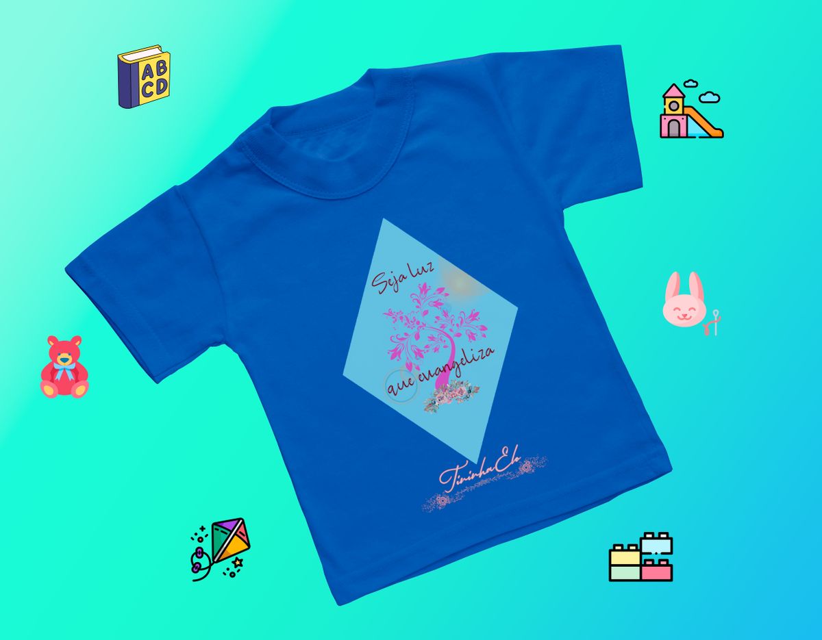 Nome do produto: Camiseta Infantil Tininha Elo - Seja Luz Que Evangeliza