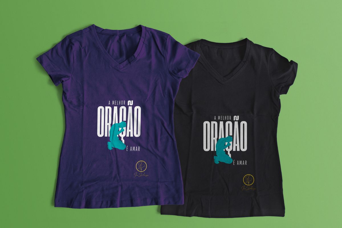 Nome do produto: Camiseta feminina Ivan Domingos -  A melhor oração