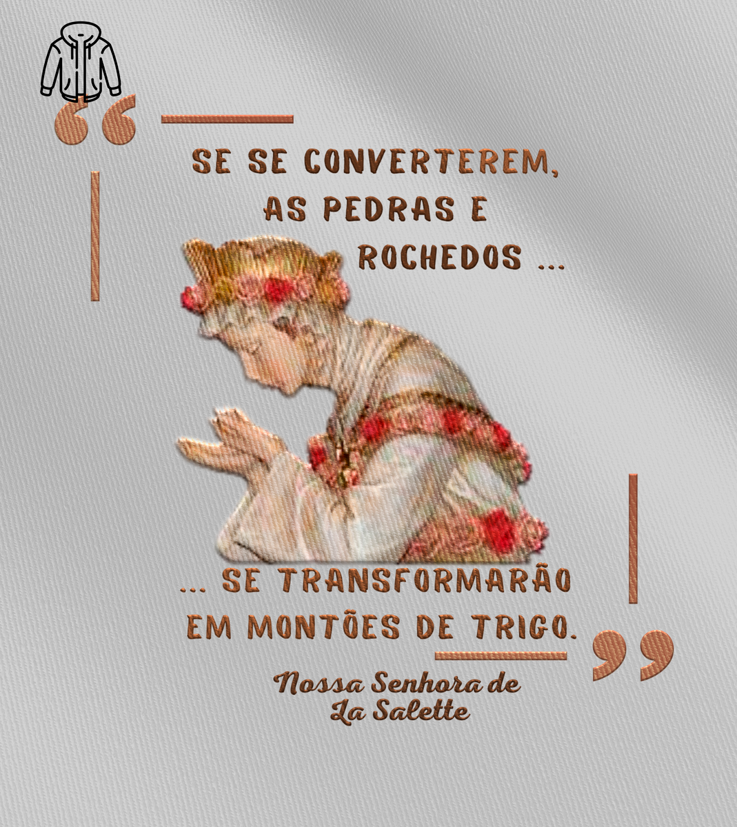 Nome do produto: Moletom com zíper Cris Margaridi - Nossa Senhora de La Salette