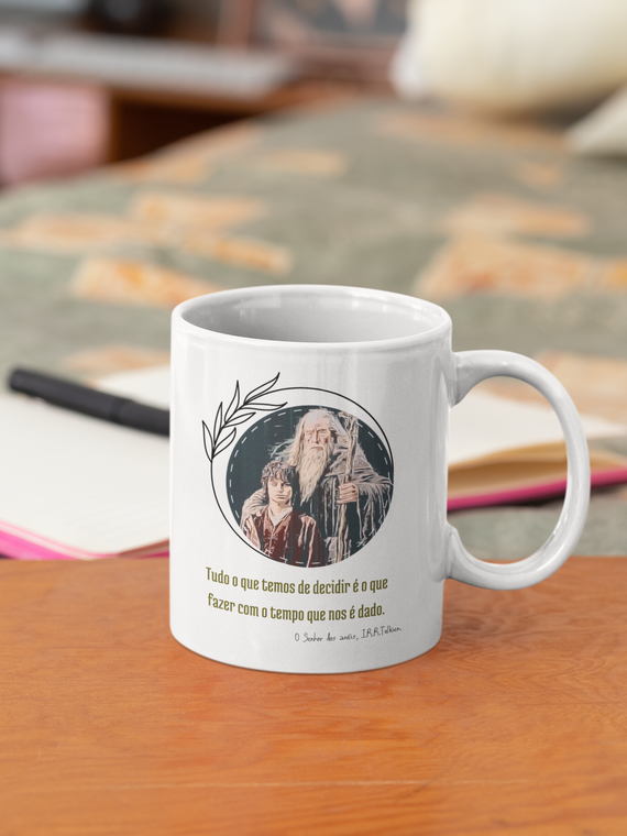 Caneca Frodo e Gandalf