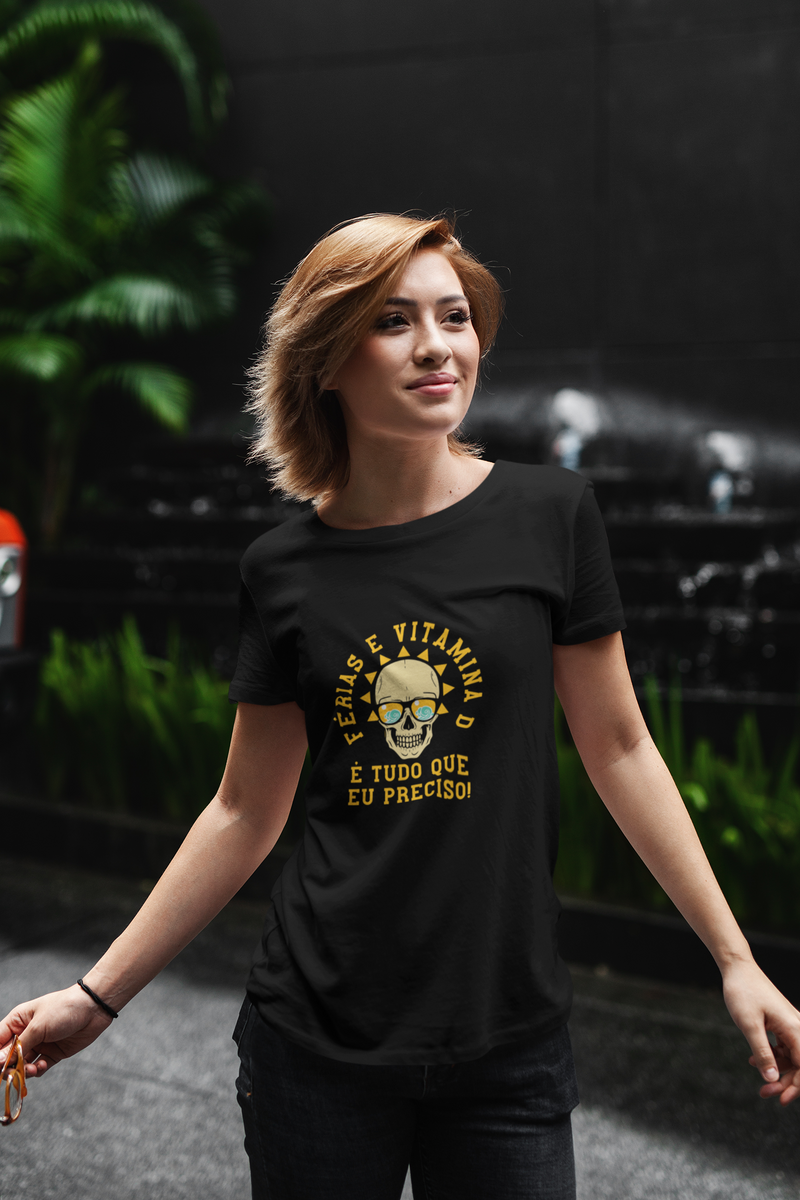 Nome do produtoT-shirt Feminina Férias e Vitamina D