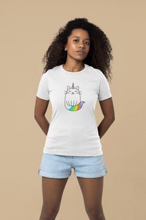 T-shirt Feminina Cat-Unicórnio