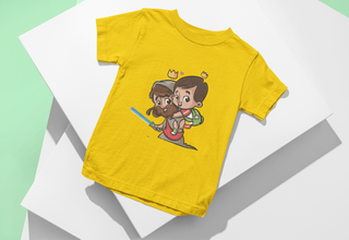 T-shirt Infantil (10 a 14 anos) - Jesus com espada e Menino