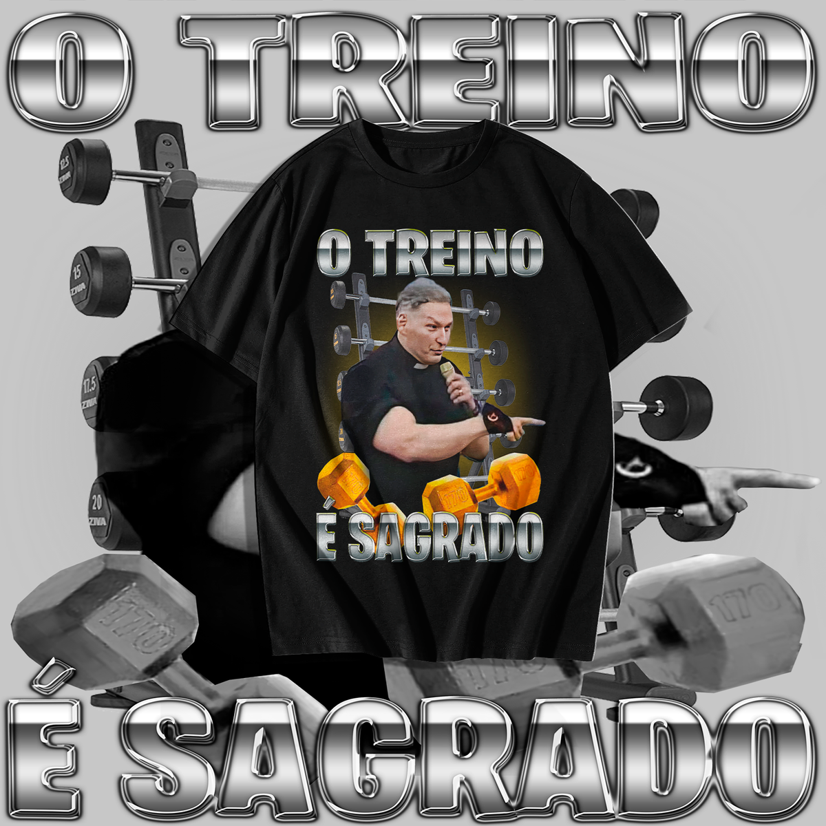 Nome do produto: Camiseta O treino é sagrado