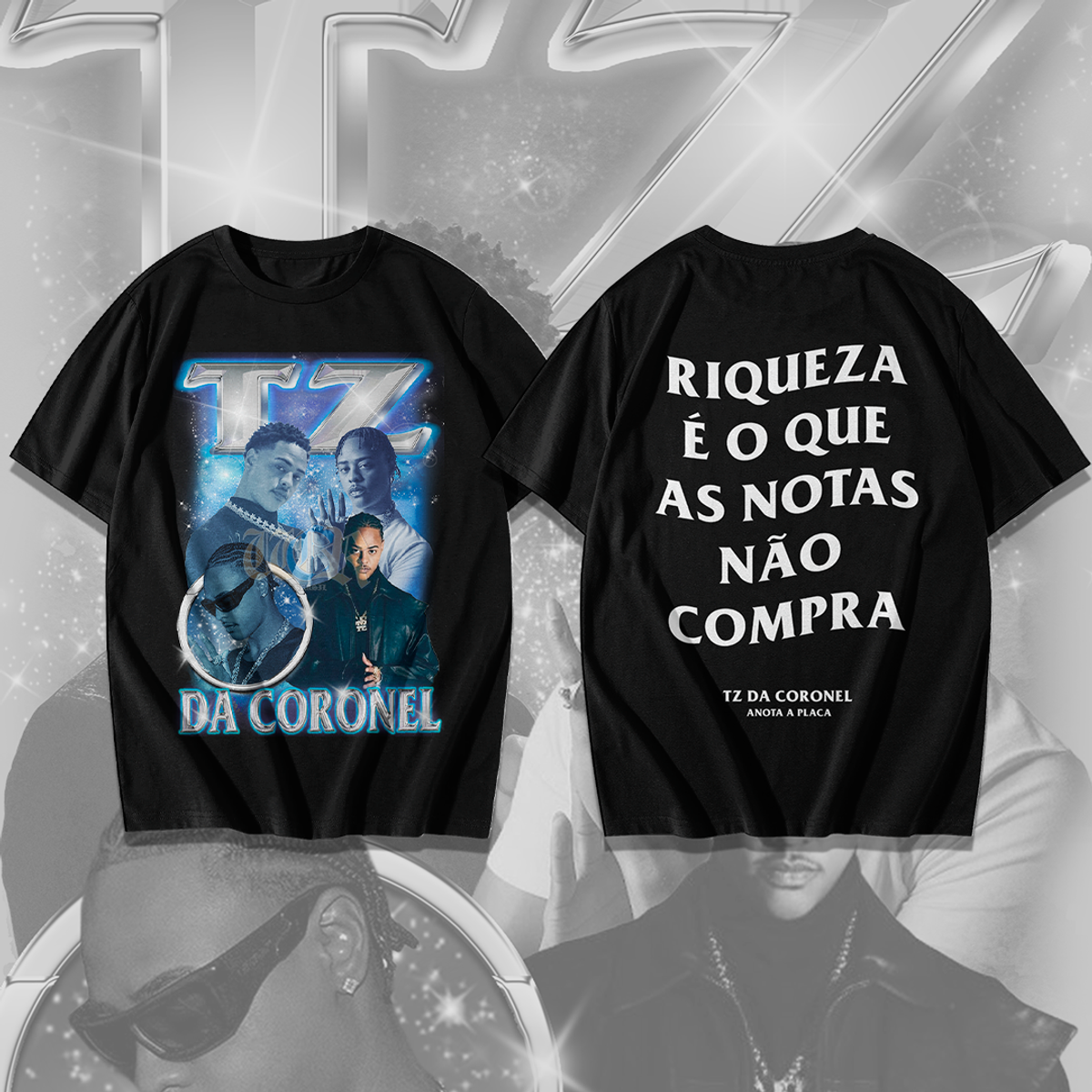 Nome do produto: Camiseta Tz da Coronel - Riqueza é o que as notas não compra