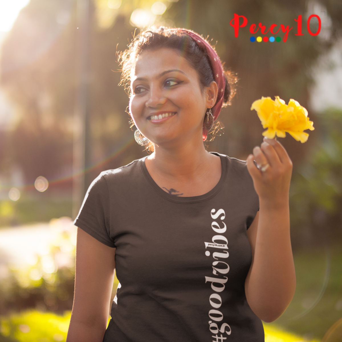 Nome do produto: Camiseta Feminina Promoção #goodvibes Percy10