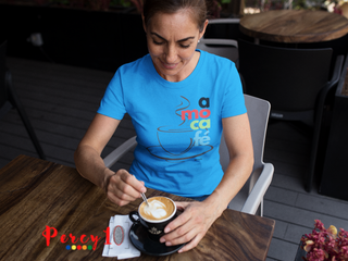 Camiseta Dimona Feminina Personalizada Estampada Amo Café 