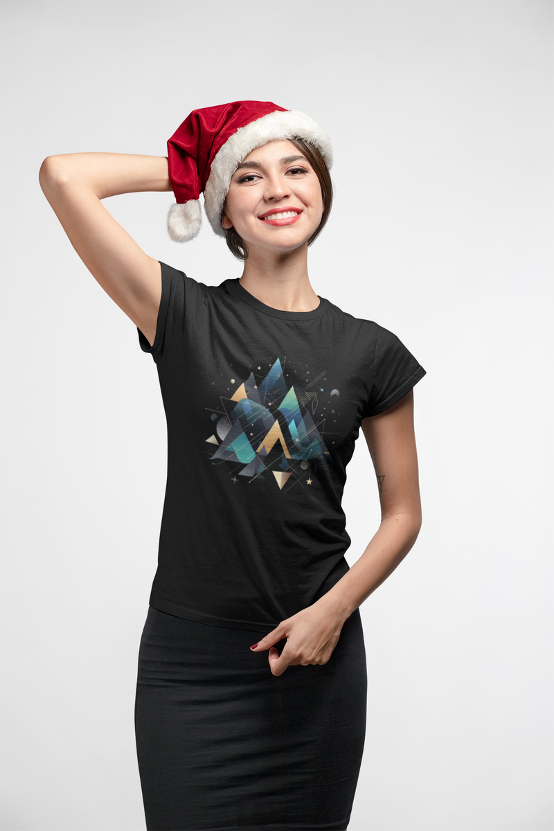 Nome do produto: Camiseta Estampada Feminina Natal Abstrato