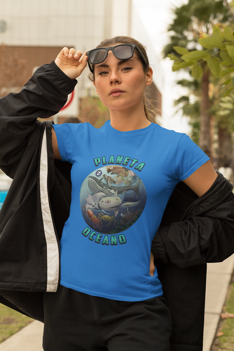 Nome do produto: Camiseta Baby Long Planeta Oceano
