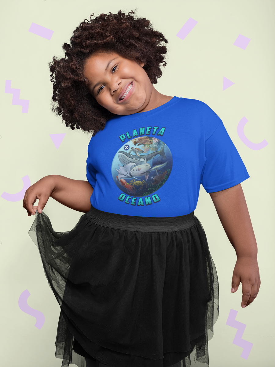 Nome do produto: Camiseta Infantil (2 a 8 anos) Planeta Oceano