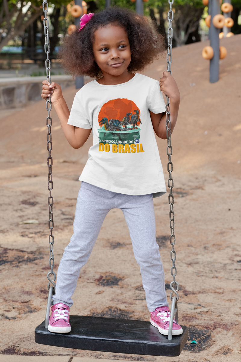 Nome do produto: Camiseta Infantil (2 a 8 anos) Espinossaurídeos do Brasil