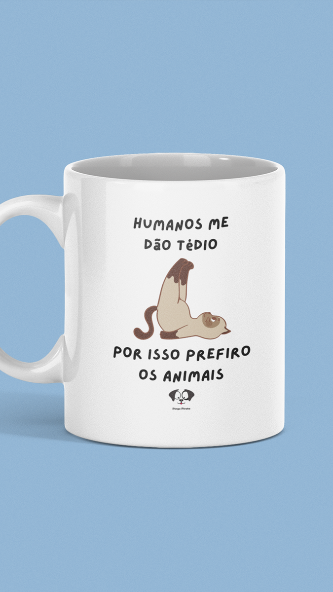 Nome do produto: Caneca - Humanos me dão tédio 