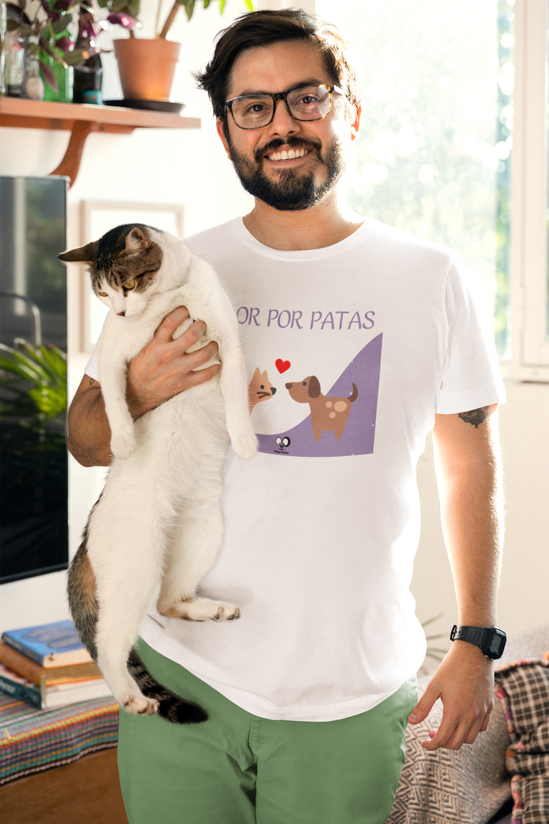 Nome do produto: Camisa Unissex - Amor por patas cães e gatos