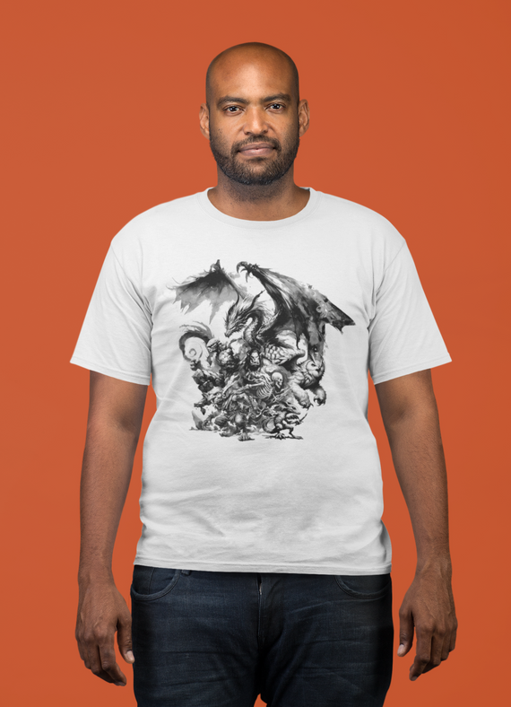 Camiseta Plus Size Unisex - Monstros Clássicos RPG