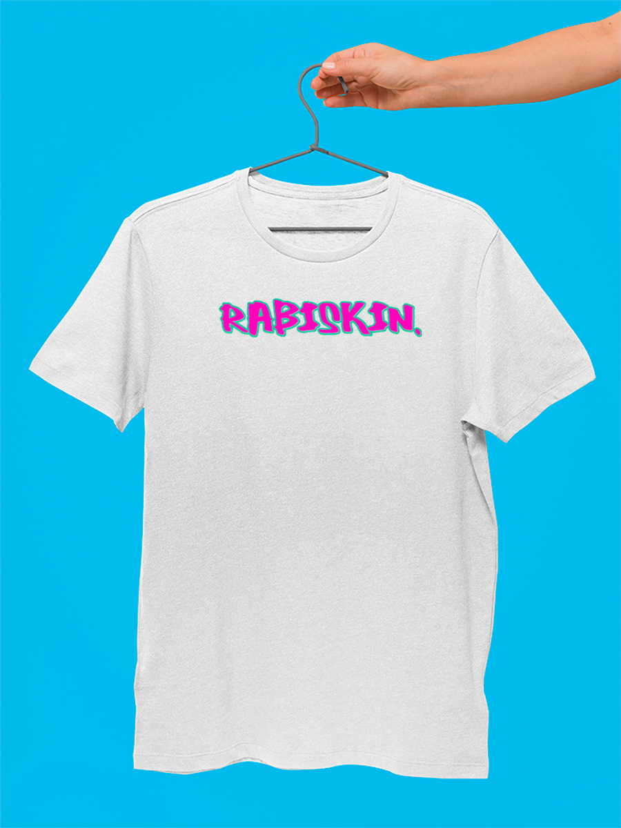 Nome do produto: Camiseta RABISKIN logo Rosa