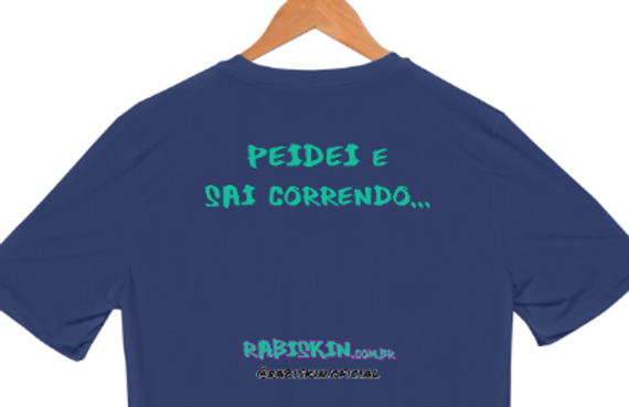 Camiseta Esportiva Dry UV I Rabiskin PEIDEI I Frente e Costas