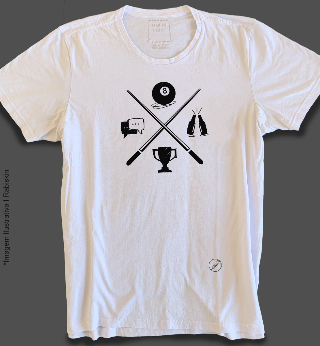 Nome do produto: Camiseta SNOOKER 4 FUN I Rabiskin I Arte Preta