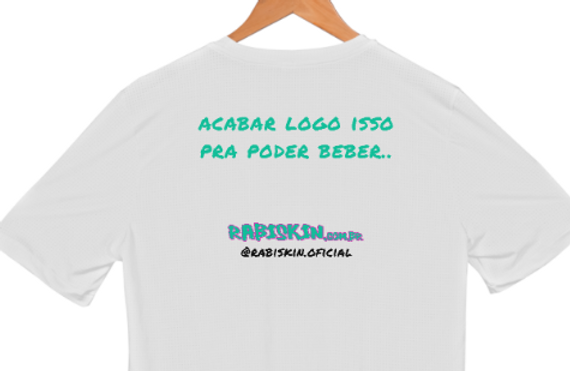 Camiseta Esportiva Dry UV I Rabiskin Acabar Logo I Frente e Costas