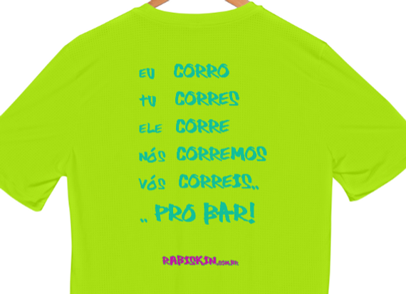 Camiseta Esportiva Dry UV I Rabiskin CORREIS PRO BAR I Frente e Costas