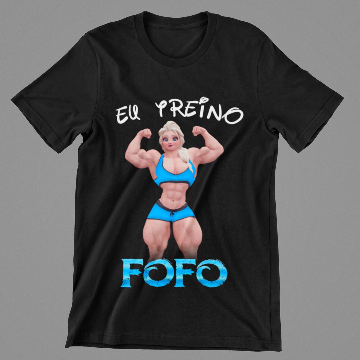 Nome do produto: Camisa Eu Treino Fofo Elsa