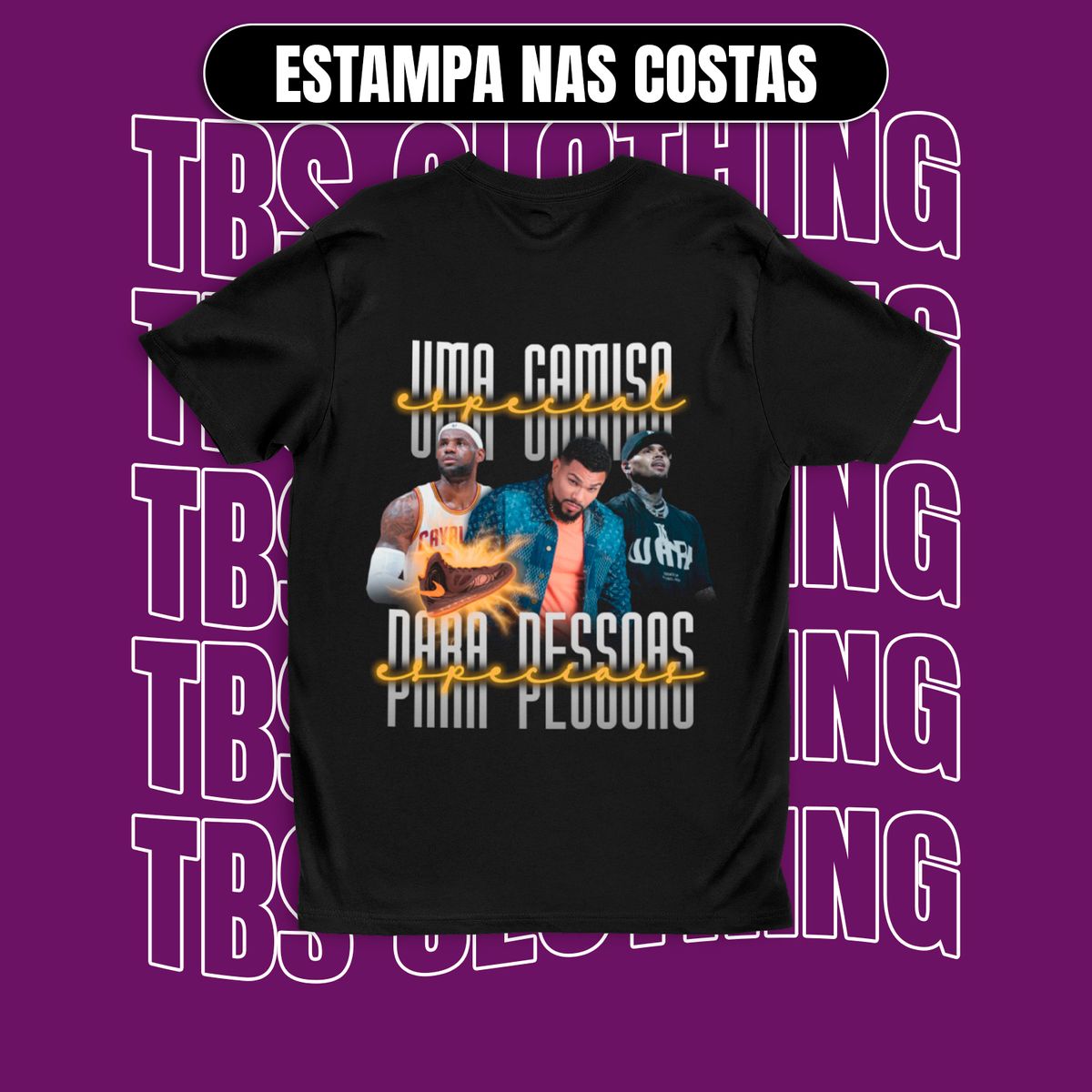 Nome do produto: (Estampa nas costas) Uma camisa especial