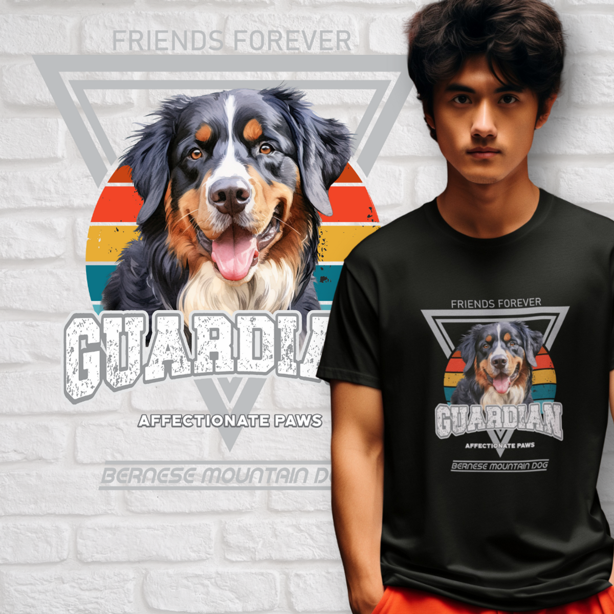 Nome do produto: Camiseta Guardião Bernese Mountain Dog