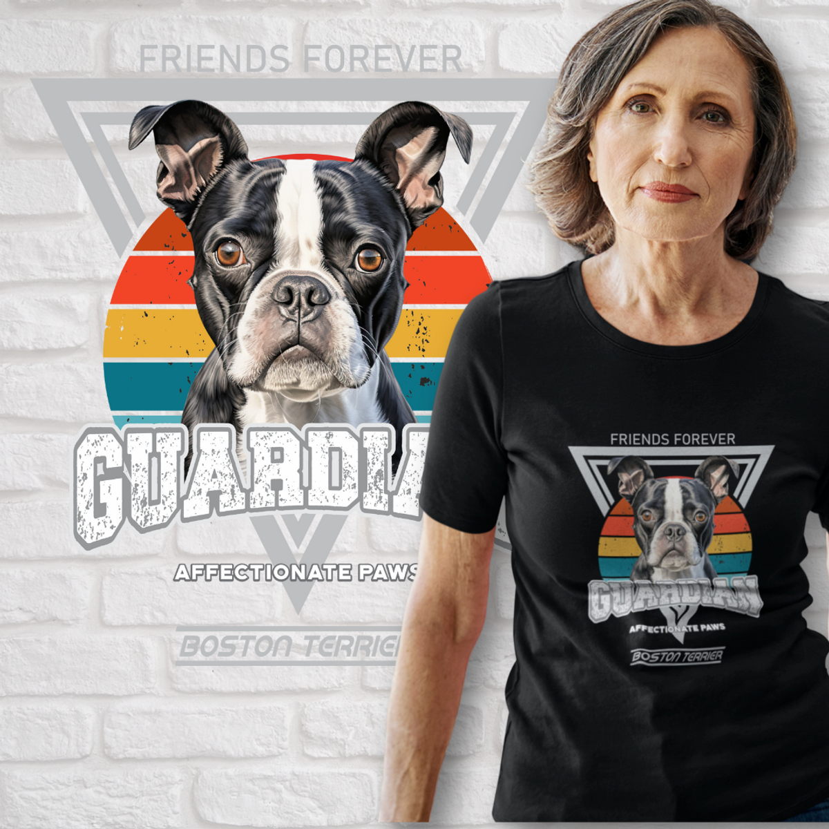 Nome do produto: Camiseta Guardião Boston Terrier