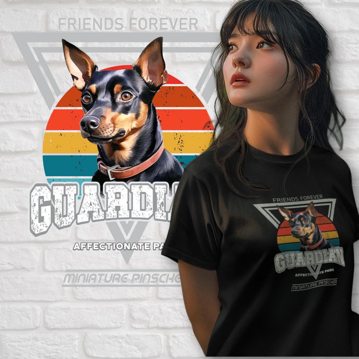 Nome do produto: Camiseta Guardião Miniature Pinscher