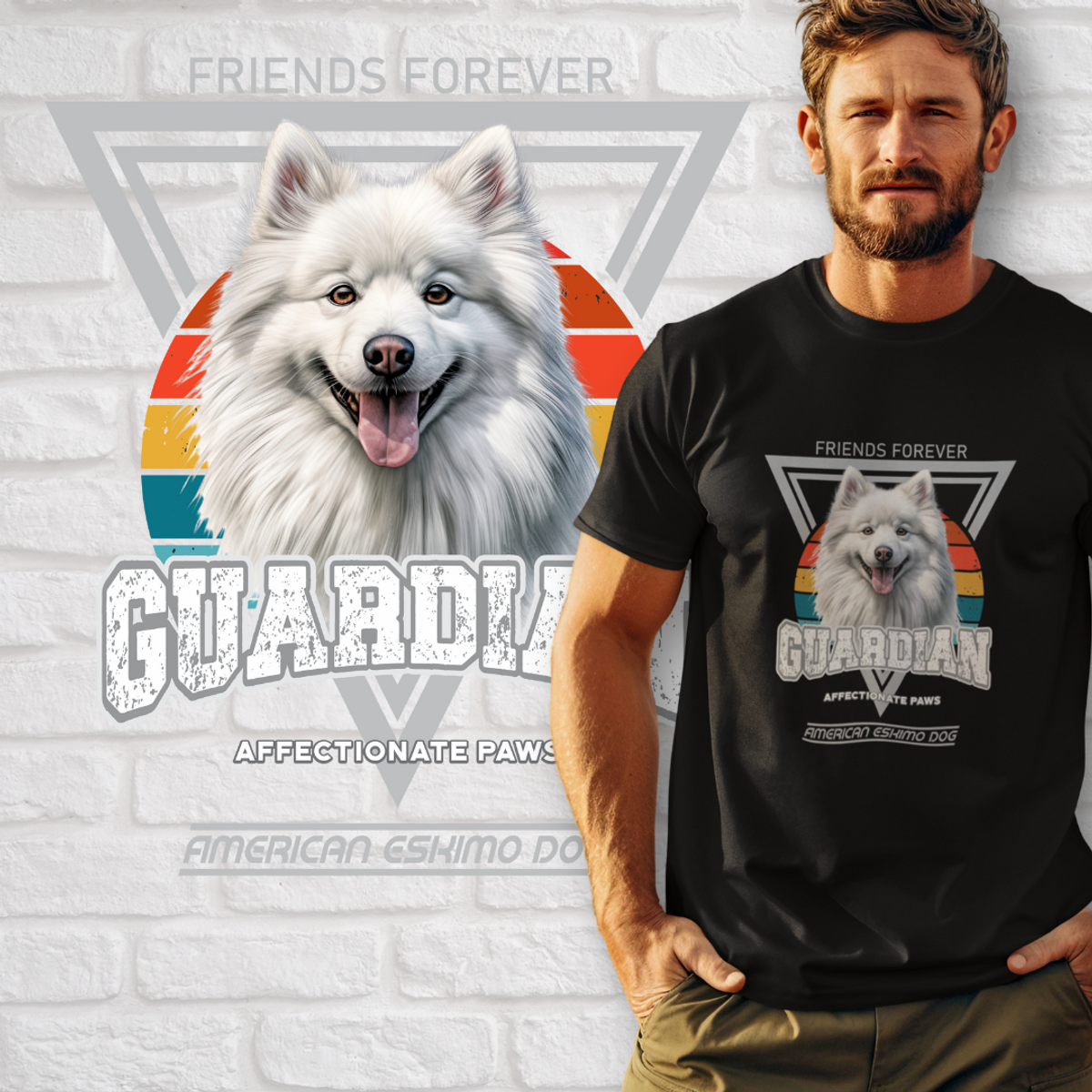 Nome do produto: Camiseta Guardião American Eskimo Dog