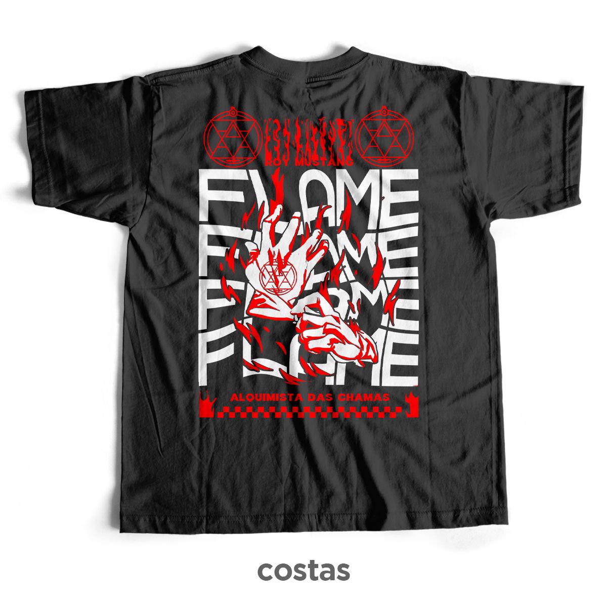 Nome do produto: Camiseta Preta - Flame (Costas)