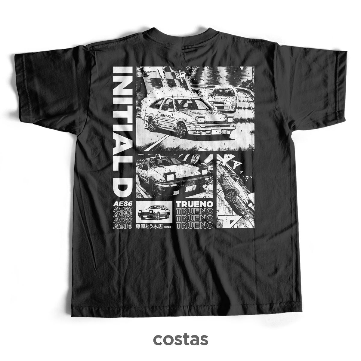 Nome do produto: Camiseta Preta - Initial D (Costas)