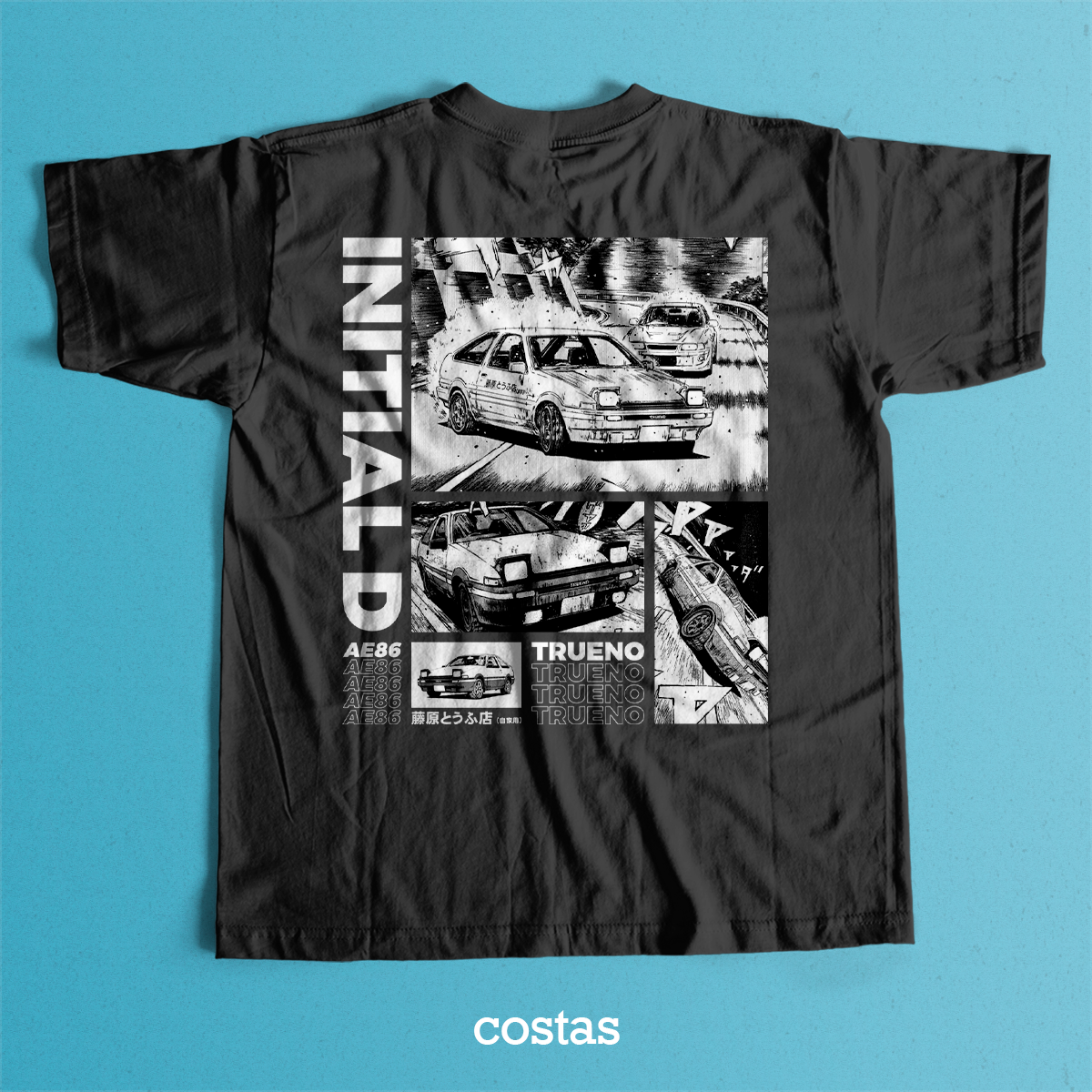 Nome do produto: Camiseta Preta - Initial D (Costas)